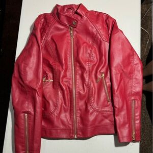 Red leather jacket